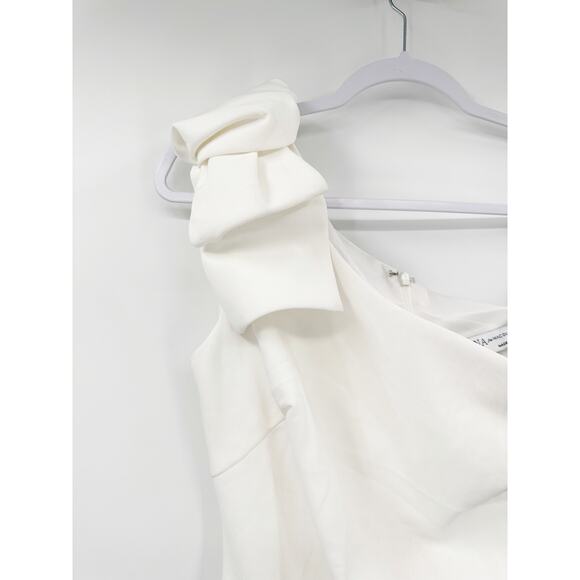 Ieena Mac Duggal Tatum One-Shoulder Bow Front-Slit Gown Size 6 - Picture 3 of 5